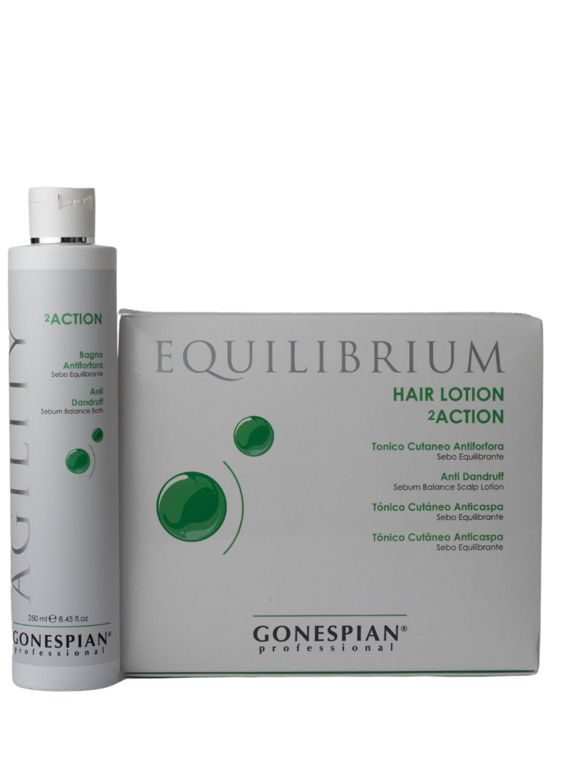 GONESPIAN PROFESSIONAL kit 2ACTION ANTIFORFORA/SEBO EQU.Bagno+Tonico Cutaneo