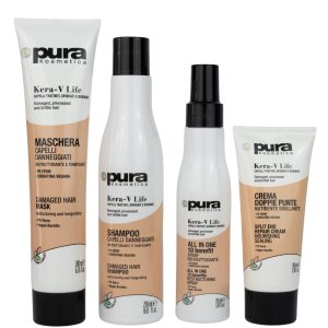 KERA-V LIFE Trattamento completo shampoo+masc.+All in one+Crema Punte PURA KOSMETICA