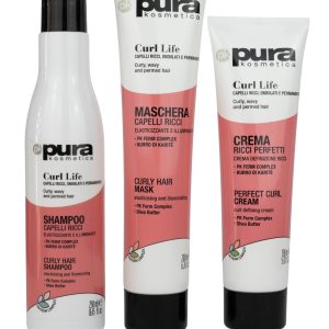 CURL LIFE Trattamento completo RICCI shampoo+masc.+crema PURA COSMETICA
