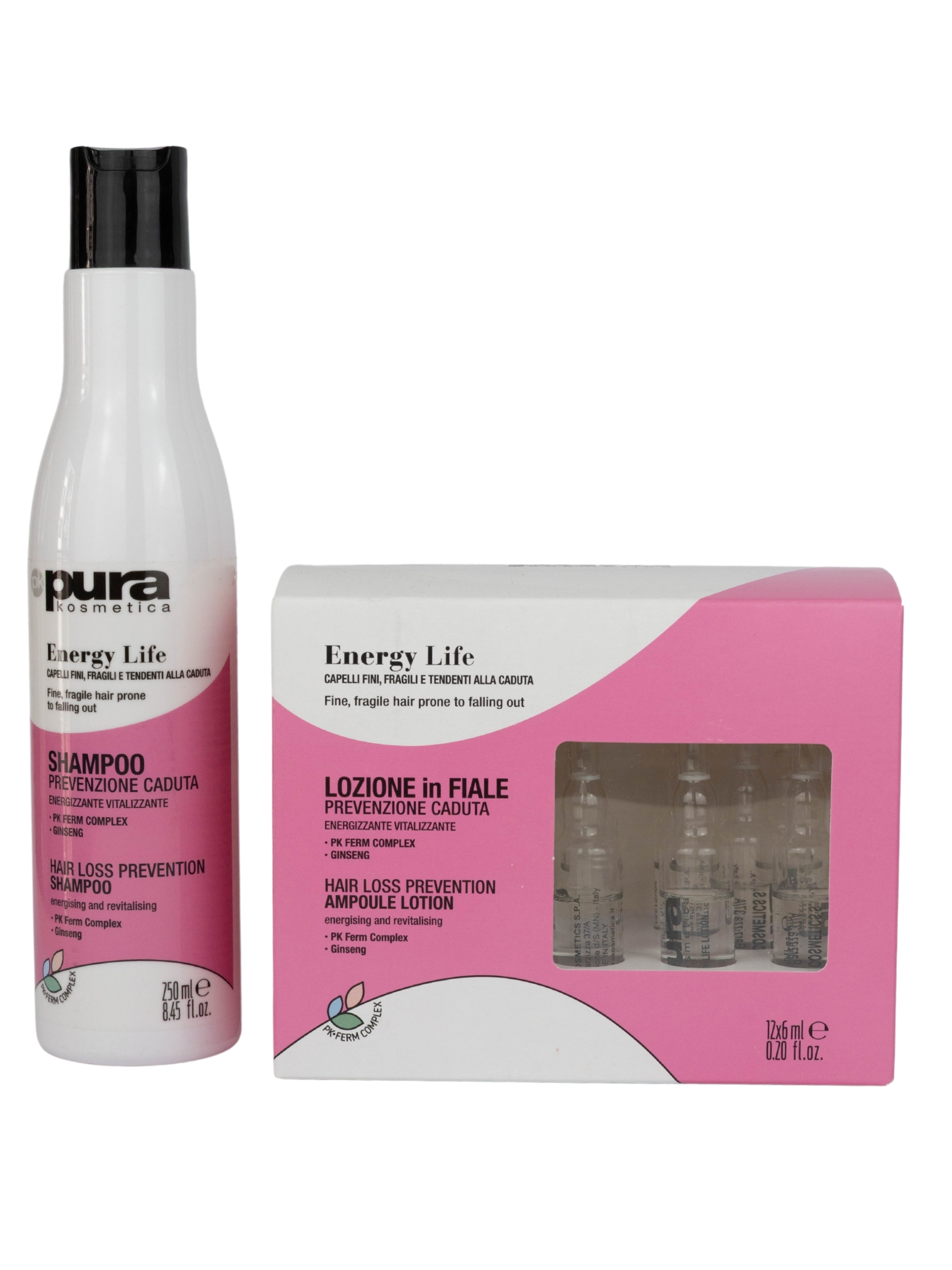 ENERGY LIFE KIT PURA KOSMETICA shampoo+lozioni coadiuvanti anticaduta