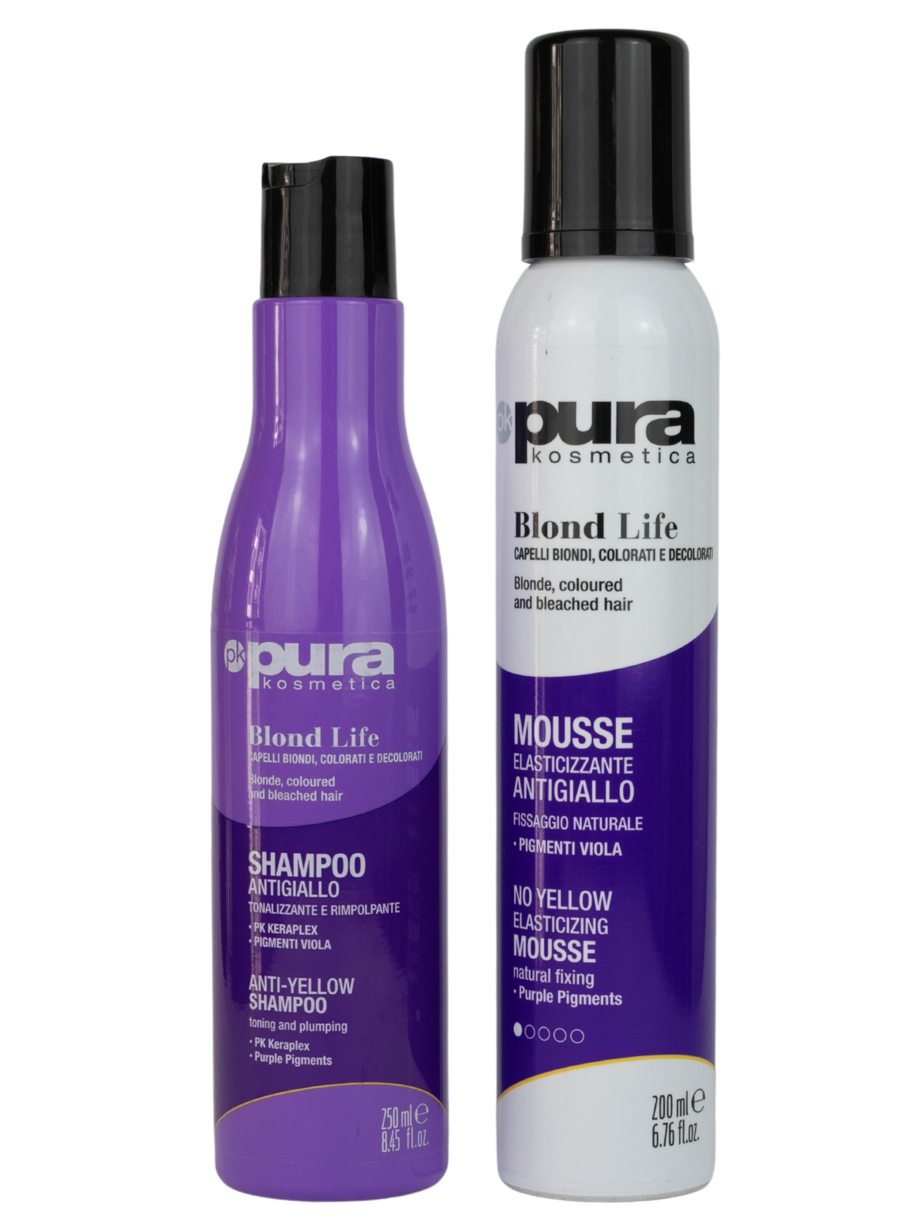 PURA KOSMETICA BLOND LIFE shampoo+schiuma ANTIGIALLO