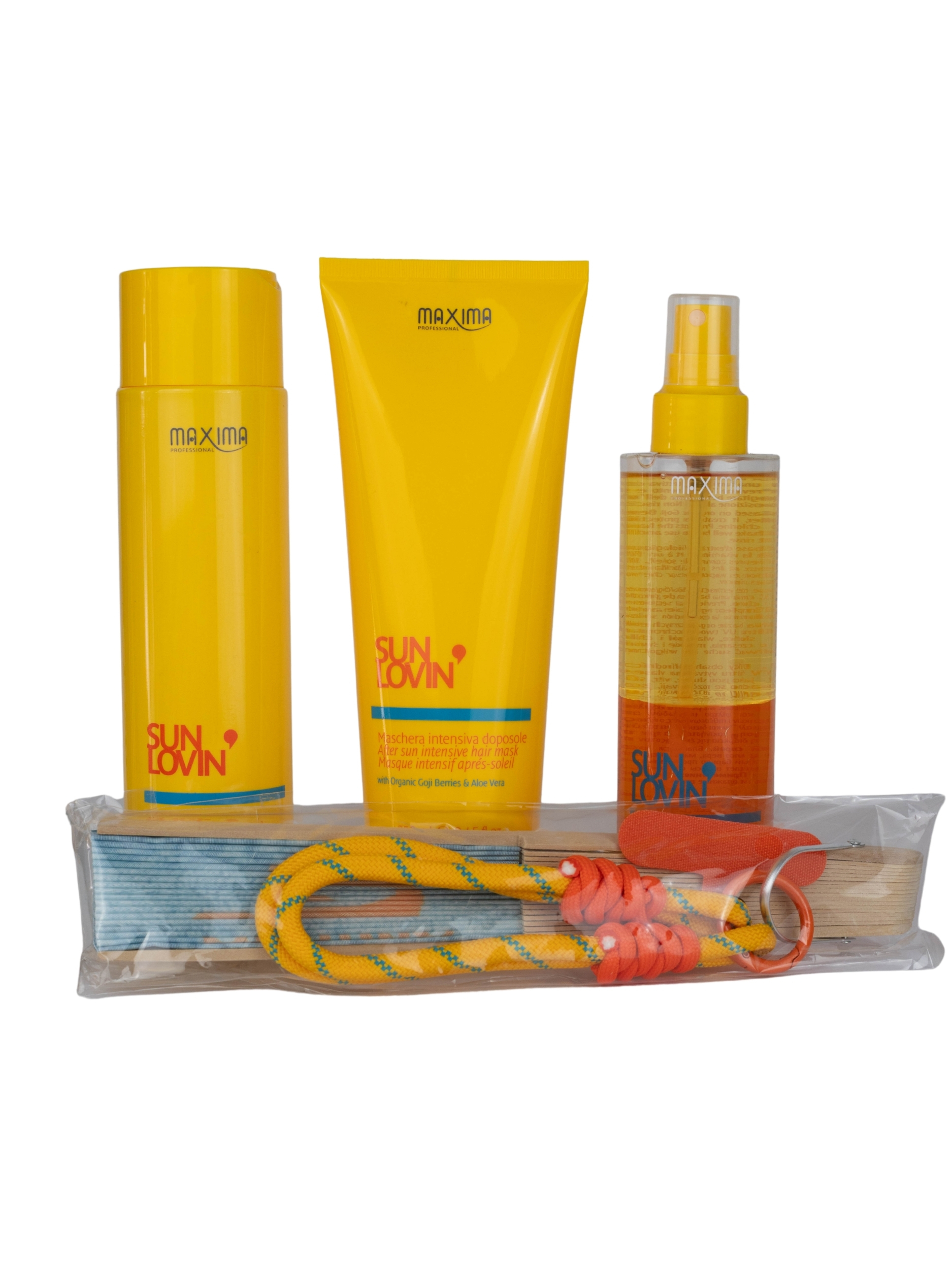 SUN LOVIN Kit per il sole shampoo+maschera+spray di MAXIMA
