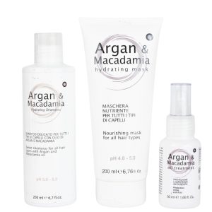 HAIR ON OFF kit shampoo+masc.+olio Argan Macadamia